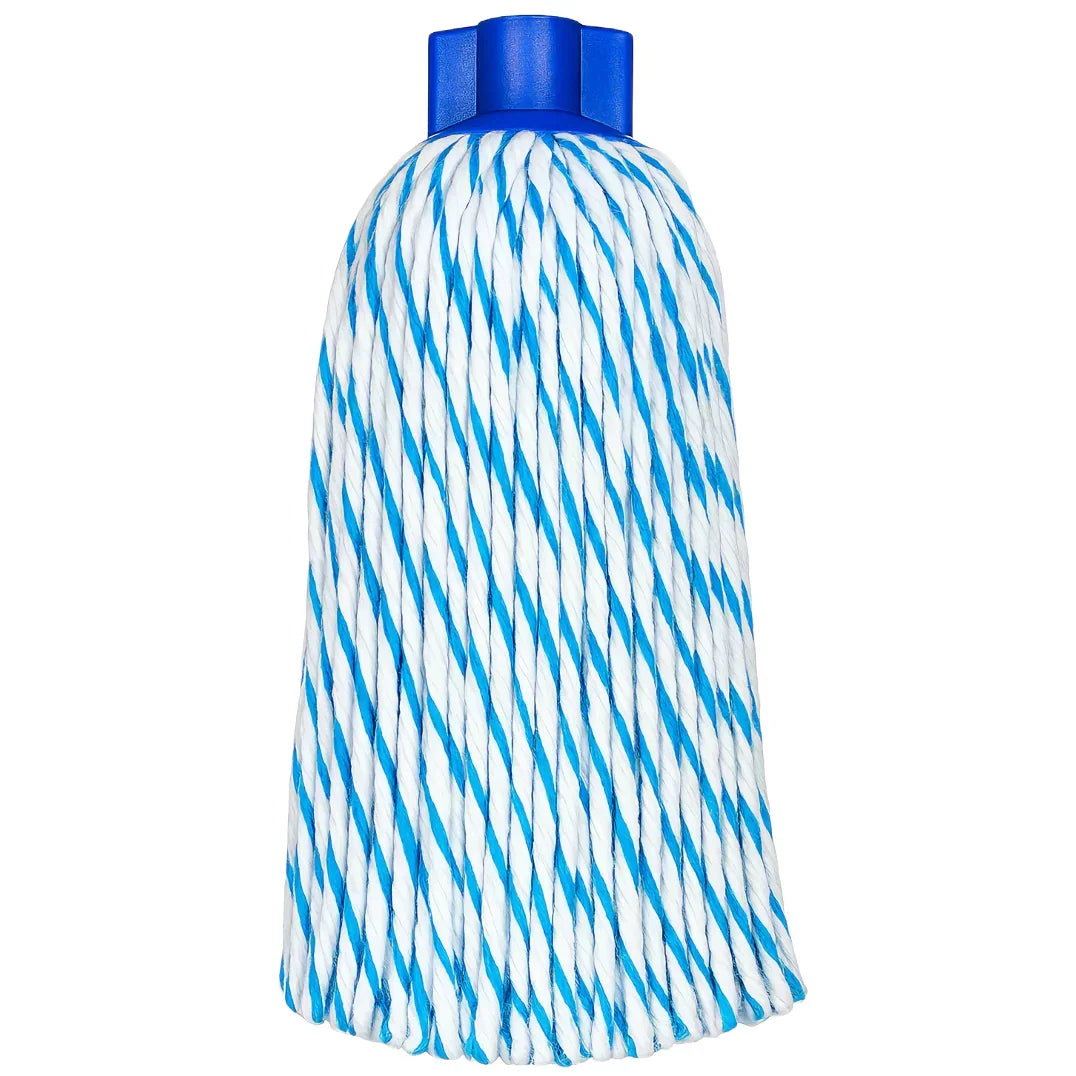 Esfregona Microfibra+Algodão Pro XL em azul e branco, ideal para limpeza intensiva e uso profissional.