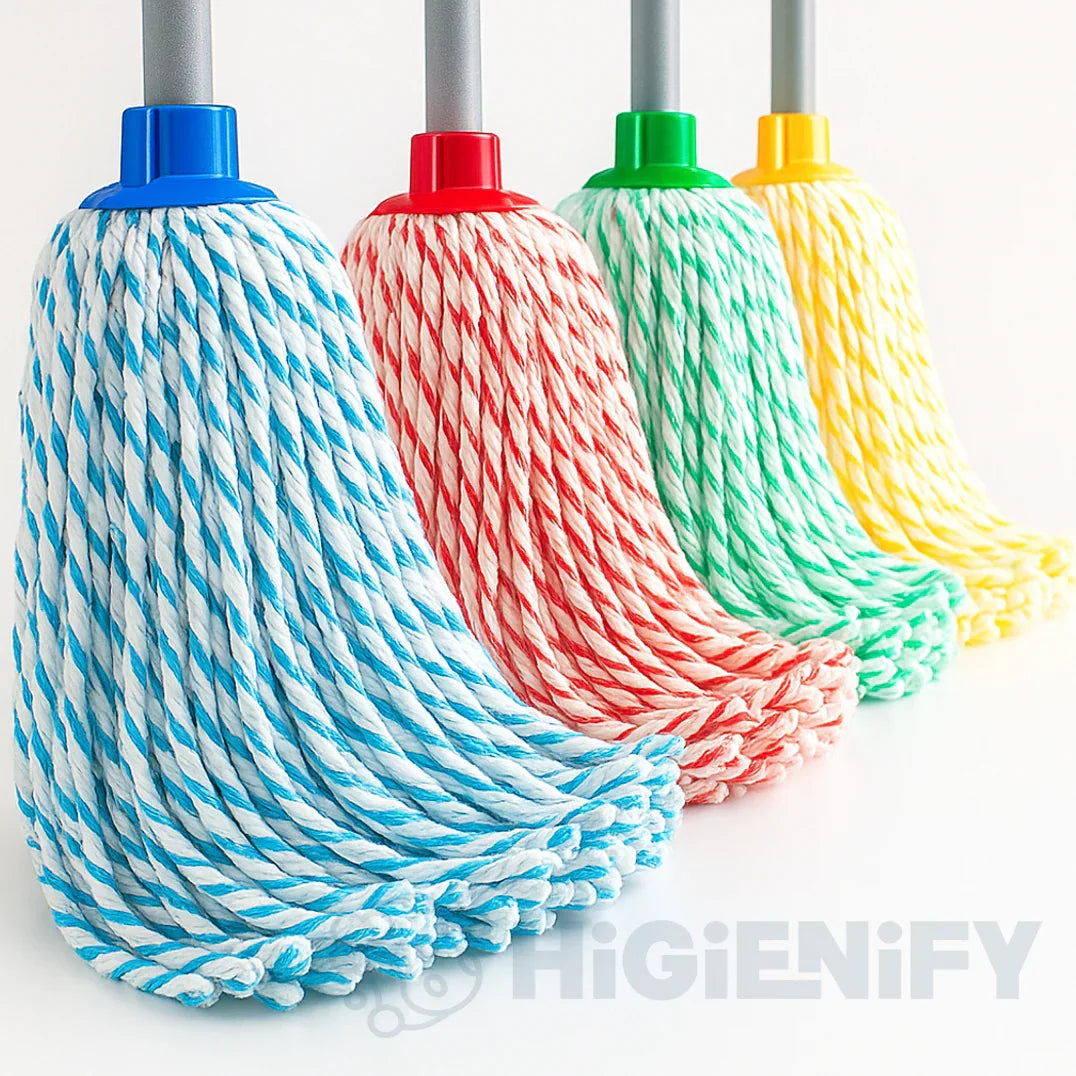 Esfregona Microfibra+Algodão Pro disponível em várias cores, ideal para limpeza intensiva e profissional.