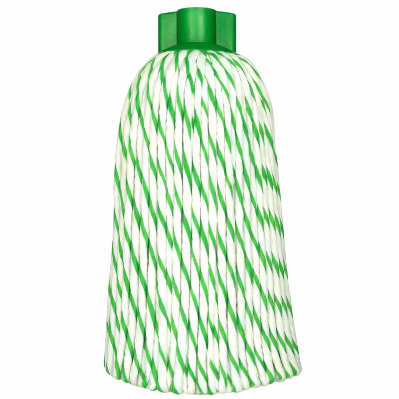 Esfregona Microfibra+Algodão Pro, recarga profissional de alta performance, têxtil com verde e branco.