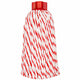 Esfregona Microfibra+Algodão Pro com design em vermelho e branco, ideal para limpeza profissional e uso intensivo.