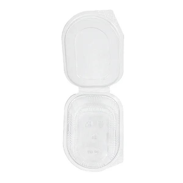 Molheira PET com Tampa Incorporada 80ml, embalagem descartável transparente, ideal para molhos em refeições rápidas.