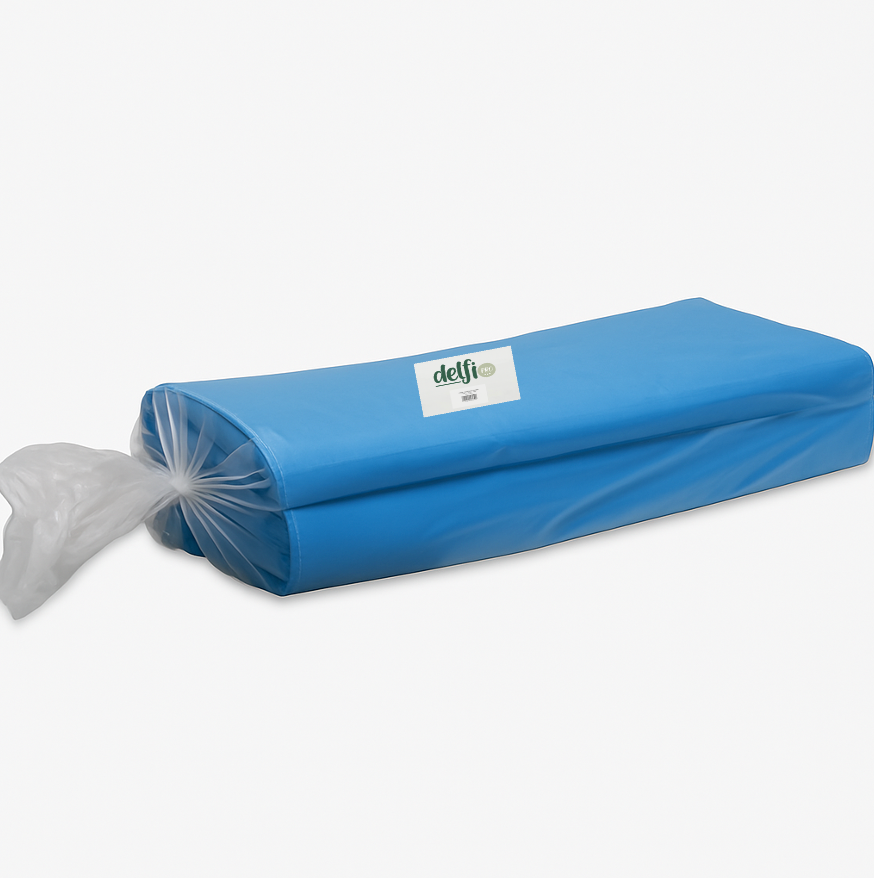 DELFI PRO SCI Saco Lixo Cor Azul Industrial 150 litros Reciclagem Ecoponto Empresas Separação Resíduos Profissional Embalagem 10Kg
