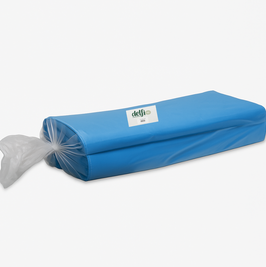 DELFI PRO SCI Saco Lixo Cor Azul Industrial 150 litros Reciclagem Ecoponto Empresas Separação Resíduos Profissional Embalagem 10Kg