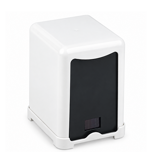 Dispensador Guardanapos L 17x17 em plástico ABS, design compacto e minimalista, adequado para servico de cafetaria.