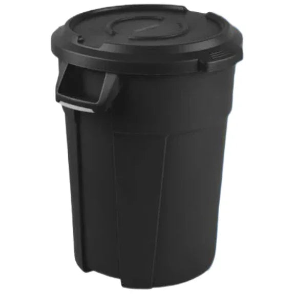 Contentor do Lixo Industrial Extra Forte com Tampa | 120L | THOR BIN L | Preto - imagem do produto.