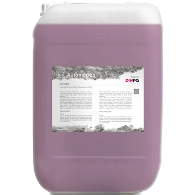 Detergente Limpador de Jantes Ácido Concentrado 20 Litros da marca DINPQ, ideal para limpeza de jantes em aço e alumínio.