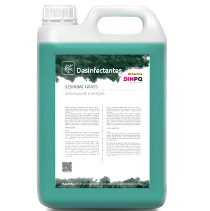 Garrafa de Detergente Desinfetante Alcalino Profissional 5 Litros DINPQ DESINBAC GRASS