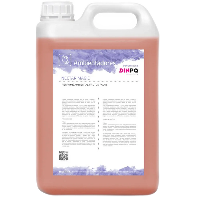 Ambientador Líquido Profissional 5 Litros da marca DINPQ NECTAR de aroma MAGIC de frutos vermelhos