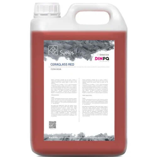 Cera Autobrilhante Vermelha para Pavimentos | Garrafão de 5L de Cera Vermelha DIPPQ CERAGLASS RED