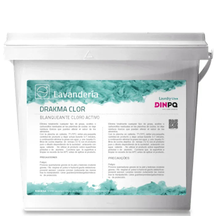 Balde de 10kg de Branqueador de Roupa Clorado Profissional 10Kg da marca DINPQ DRAKMA CLOR