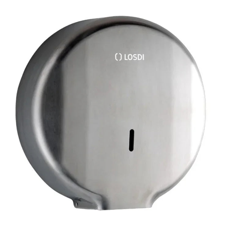 Dispensador Papel Higiénico Jumbo Inox Escovado Empresas Rolo Casa de Banho LOSDI ELEGANCE