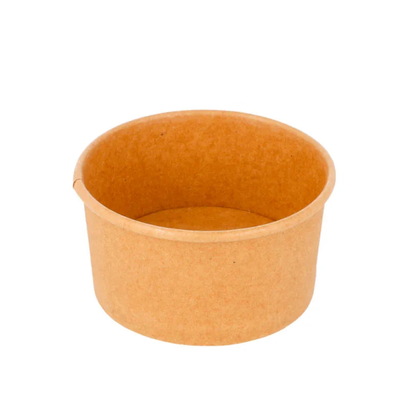Taça de Cartão Kraft para Gelados 90ml, descartável e ideal para gelados e sobremesas, pack com 50 unidades.