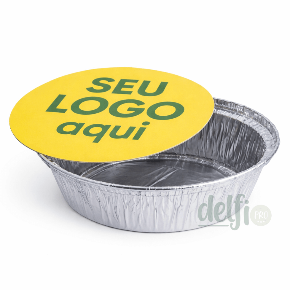Tampa Kraft Embalagem Alumínio Redonda 775ml 1025ml 1420ml Take Away Forma Comida Restaurante Churrasqueira
