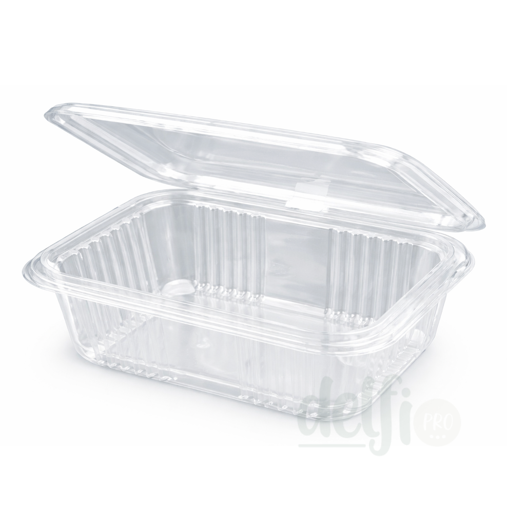Embalagem PET Transparente 750ml com Tampa Take Away