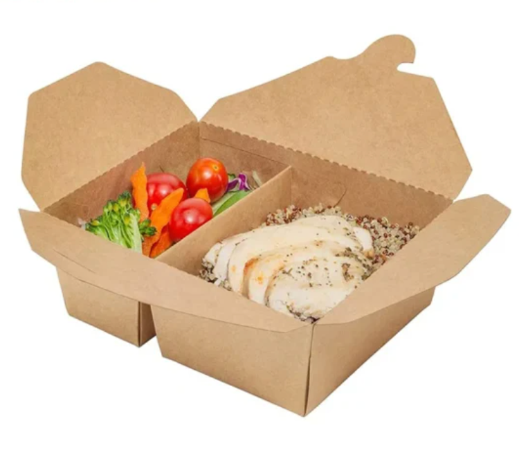 Embalagem Take Away Plana com Divisória tipo Americano comida Delivery Alimentos Menu Separação Lados