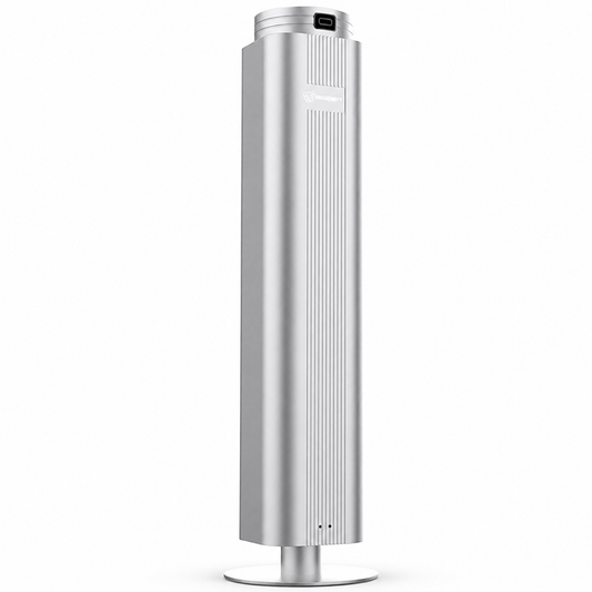 Difusor Nebulizador de Óleos Essenciais Aroma Link f-AIR PRO em prateado, ideal para espaços até 600m².