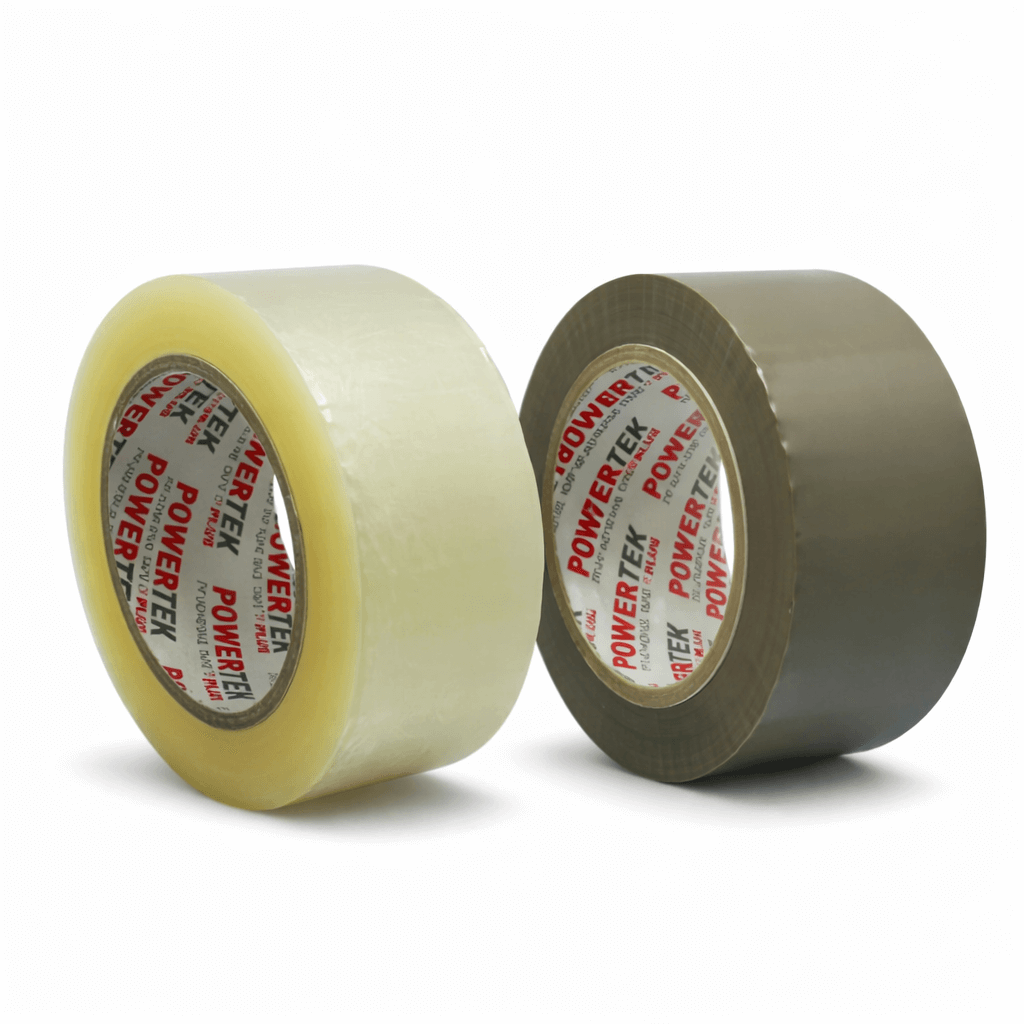 Fita Cola Industrial Reforçada Rolo XL 125M em duas cores, ideal para uso profissional e logística.