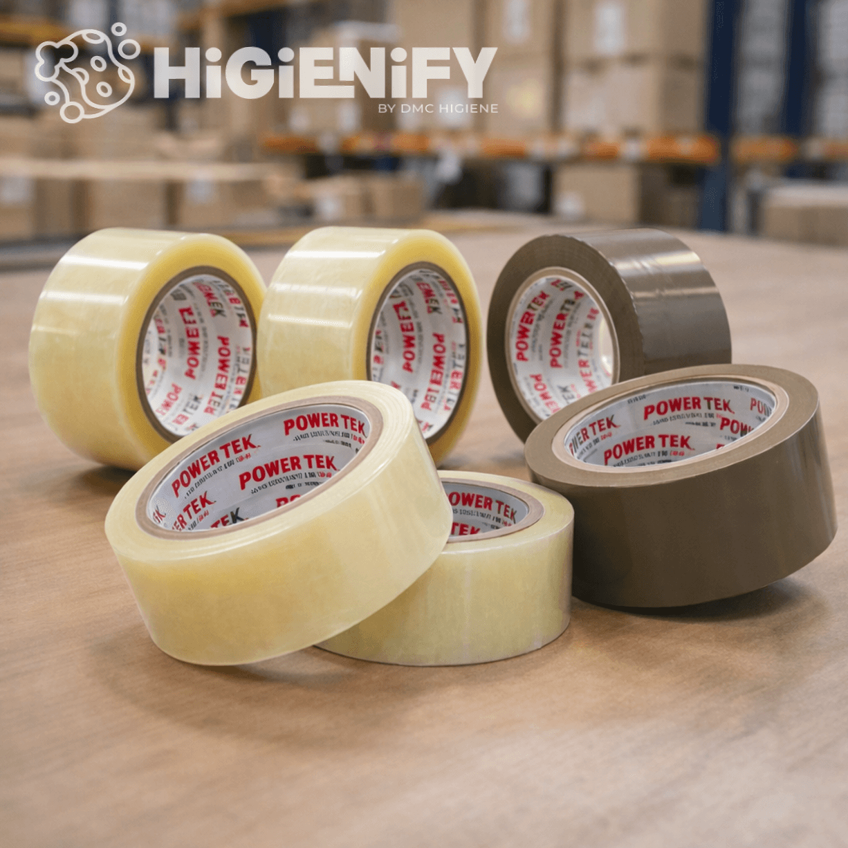 Fita Cola Industrial Reforçada Rolo XL 125M em vários tamanhos disponíveis, marca POWERTEK, ideal para uso profissional.