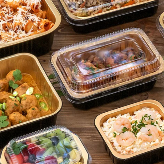 Forma de Alumínio Embalagem Take Away Comida Restaurantes 500 1000 1500 2400ml Alta Qualidade Luxo Catering Restaurantes Food Delivery Uber Eats