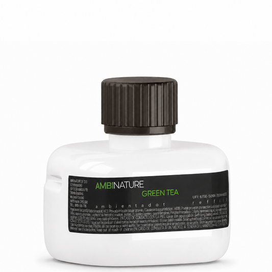 Ambientador Líquido Elétrico Recarga GREEN TEA em frasco, ideal para ambientes aromatizados.