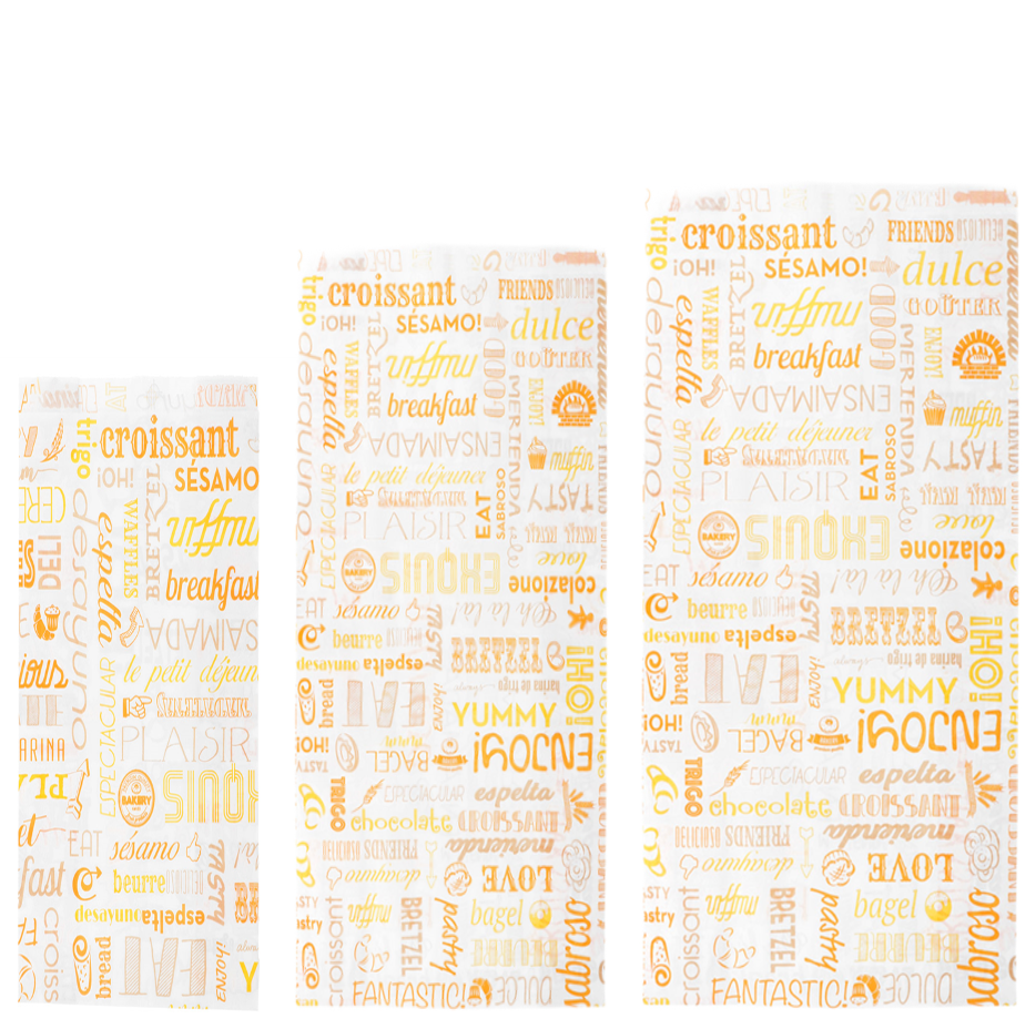 GARCIA DE POU Saquetas Pão Bolos Alimentos Take Away Decoradas Saco Embalagem Café Padaria