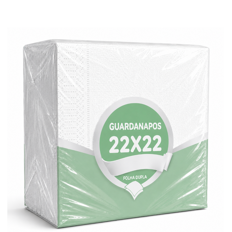 Guardanapos de Papel Folha Dupla 22x22cm | 3000un