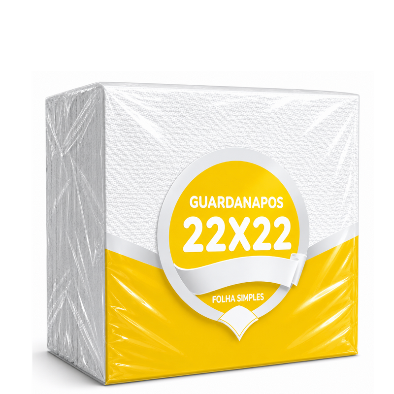 Guardanapos de Papel Folha Simples 22x22cm | 3000un
