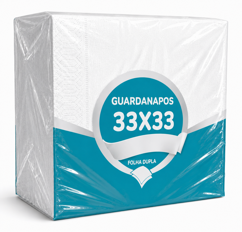Guardanapos de Papel Folha Dupla 33x33cm | 2700un