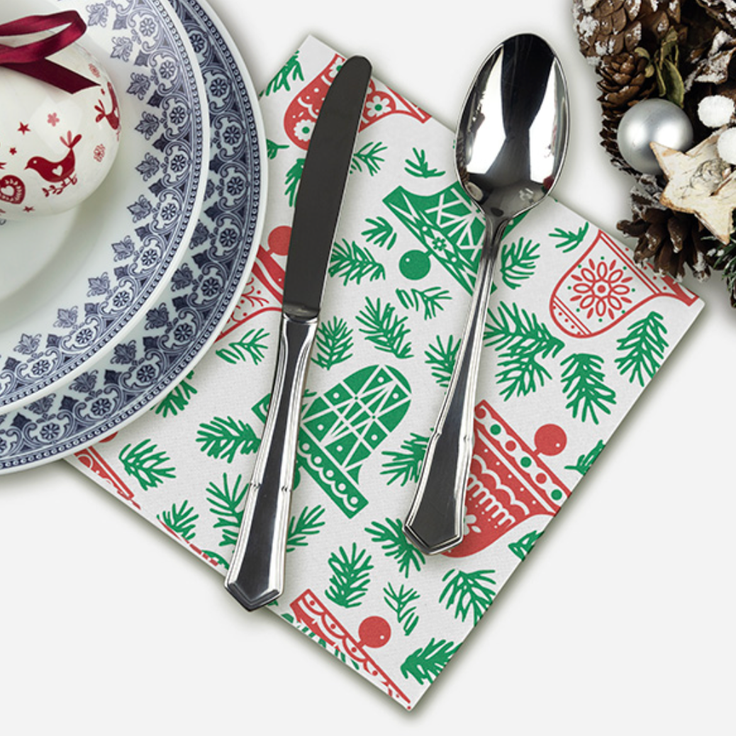 DELFI PRO 40x40 2F PPP DECO NATAL Guardanapo Mesa 40x40cm Decoração Natal Restaurante Eventos Catering Festas Hotelaria Empresas