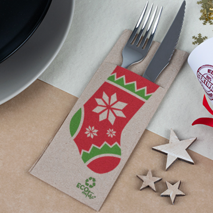 DELFI PRO 32x40 2F PPP KANGU DECO Guardanapo Mesa Kanguru Dobrado 32x40cm Decoração Natal Restaurante Eventos Catering Festas Hotelaria Empresas