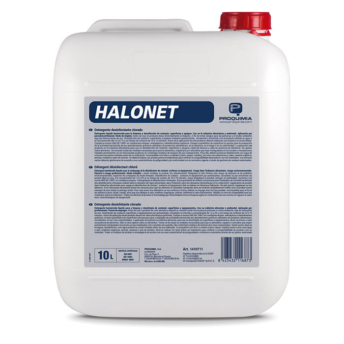 Detergente Multiusos Desinfetante Clorado SuperConcentrado em embalagem de 10L da Halonet.