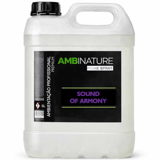Ambientador Líquido Premium Sound of Armony em garrafão de 5L recarga para uso profissional