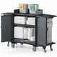 Carrinho Serviço Housekeeping IPC com toalhas, baldes e design robusto e funcional, ideal para serviço de Housekeeping.