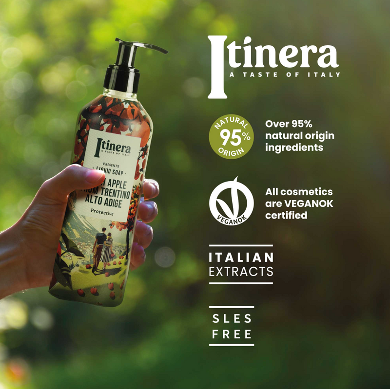 Champô Suavizante Vegan ITINERA com ingredientes naturais em embalagem de 500ml