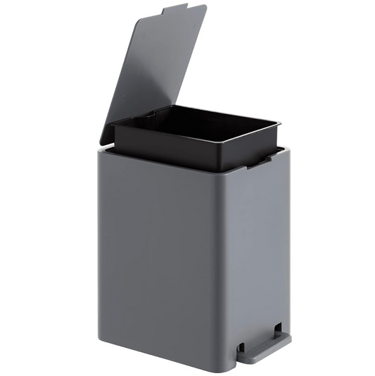 KUBIK-B Balde Lixo Pequeno Preto Escuro Cinzento Casa de Banho WC Escritório Forte Profissional Empresas