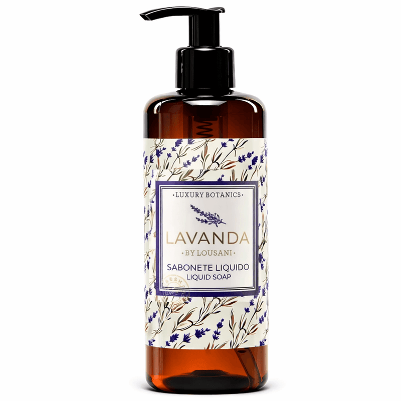 Sabonete Líquido para Mãos Lavanda da Lousani em garrafa doseadora de 300ml, ideal para suavizar e hidratar as mãos.