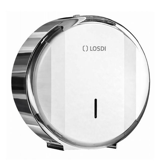 Dispensador Papel Higiénico Jumbo Inox Brilhante Rolo Papel Industrial Empresas Casa de Banho LOSDI ELEGANCE brilho