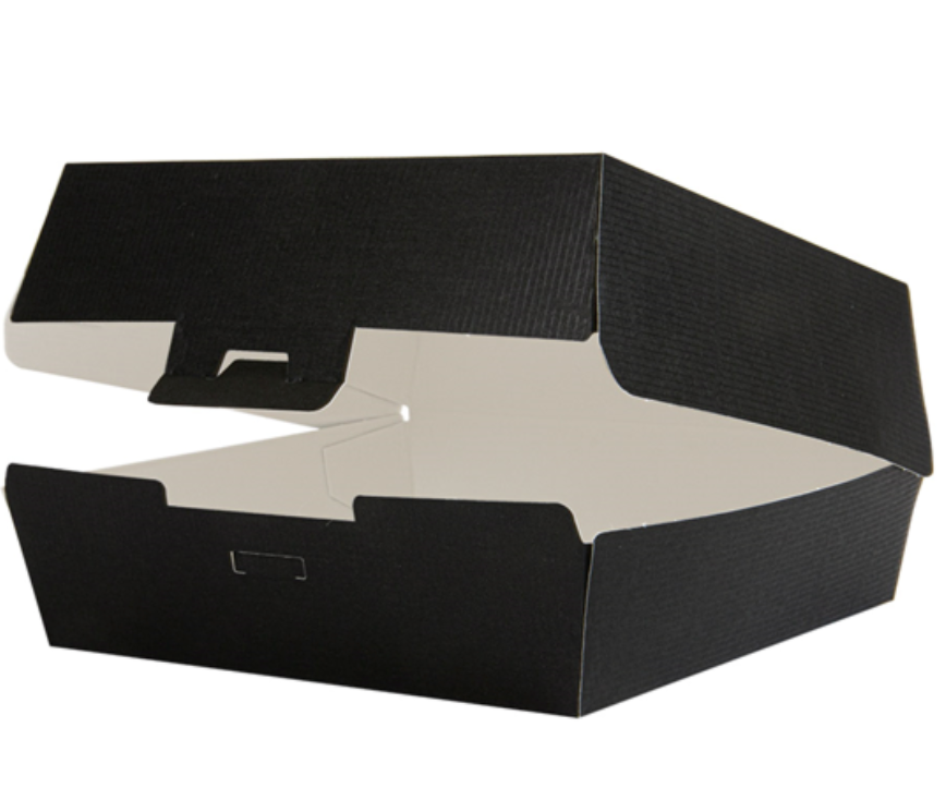 Caixa Menu Comida Sandwich Burrito Kebab Take Away Kraft Preta Concha Garcia de Pou THEPACK