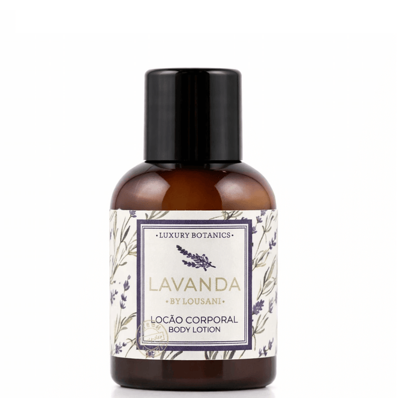 Loção Hidratante Corporal Lavanda Frasco 30ml da Lousani, ideal para hotelaria e cuidados com a pele.