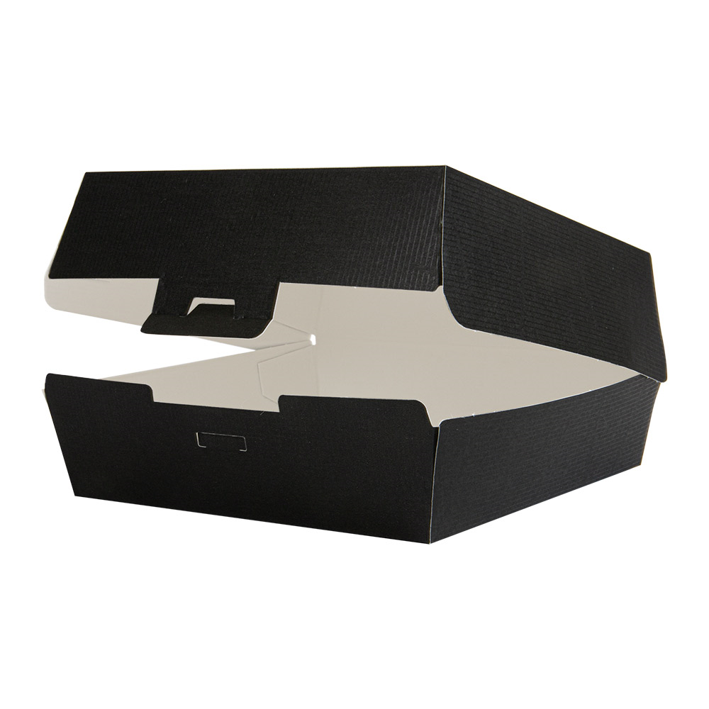 Caixa Menu Comida Sandwich Burrito Kebab Take Away Kraft Preta Concha Garcia de Pou THEPACK