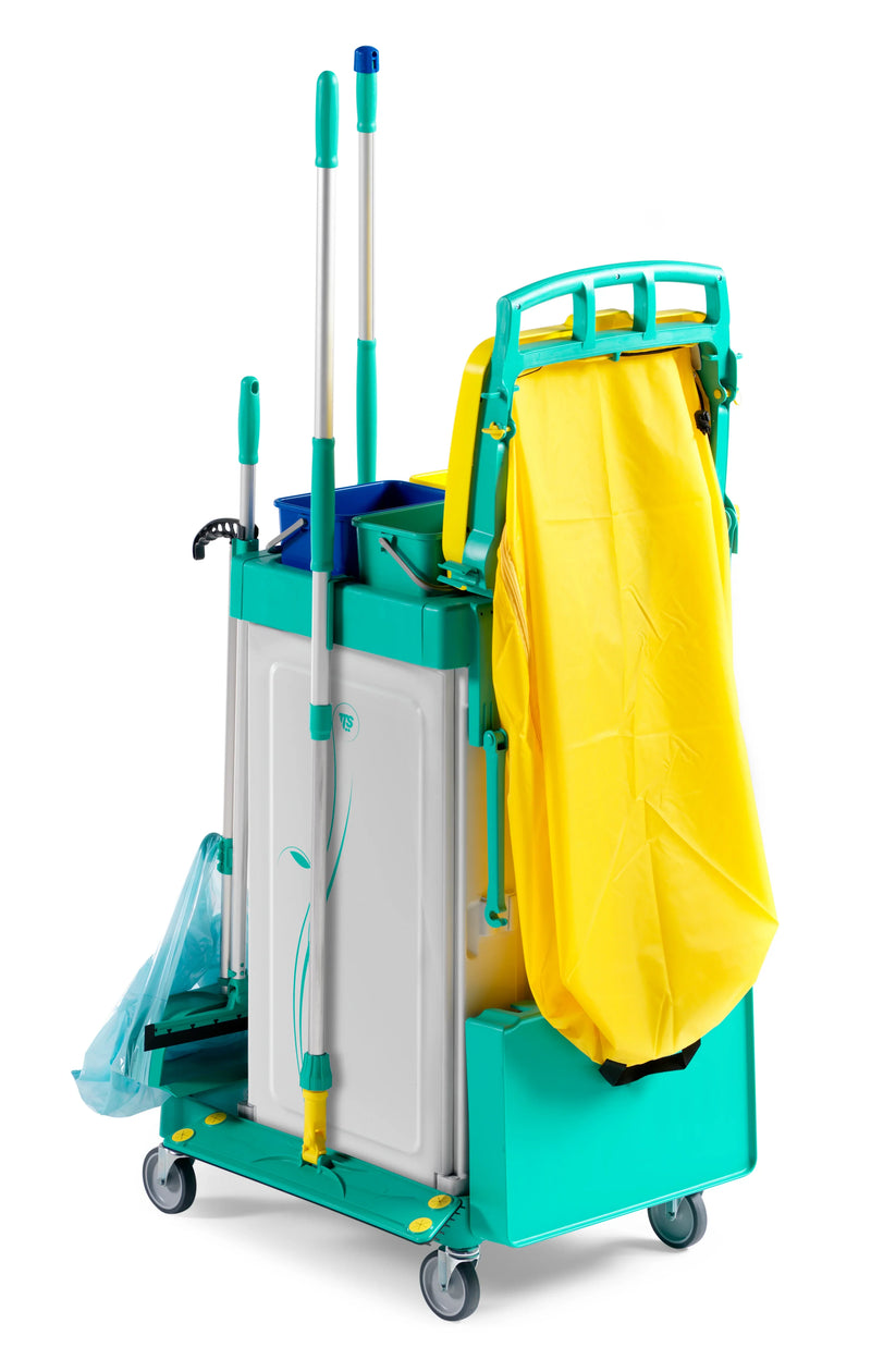 Carrinho Limpeza Compacto TTS ML em fundo branco, ideal para limpeza profissional eficiente e prática.