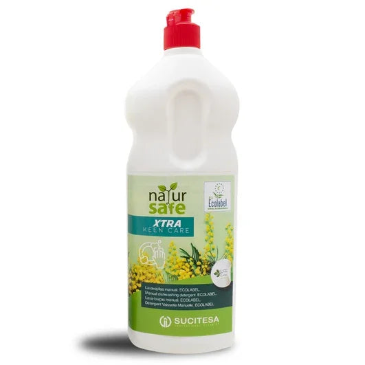 Garrafa de Detergente Loiça Manual Ecológico Ultra Concentrado 1L NATURSAFE XTRA KEEN CARE
