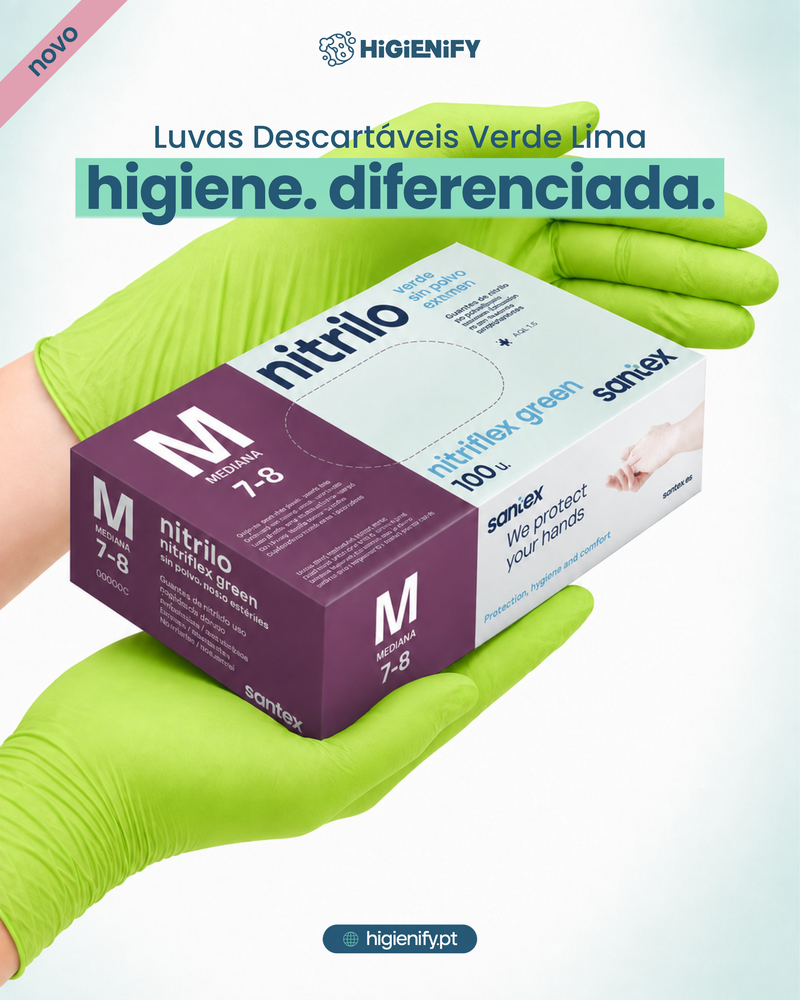 Luvas de Nitrilo Descartáveis Verdes 3.5g