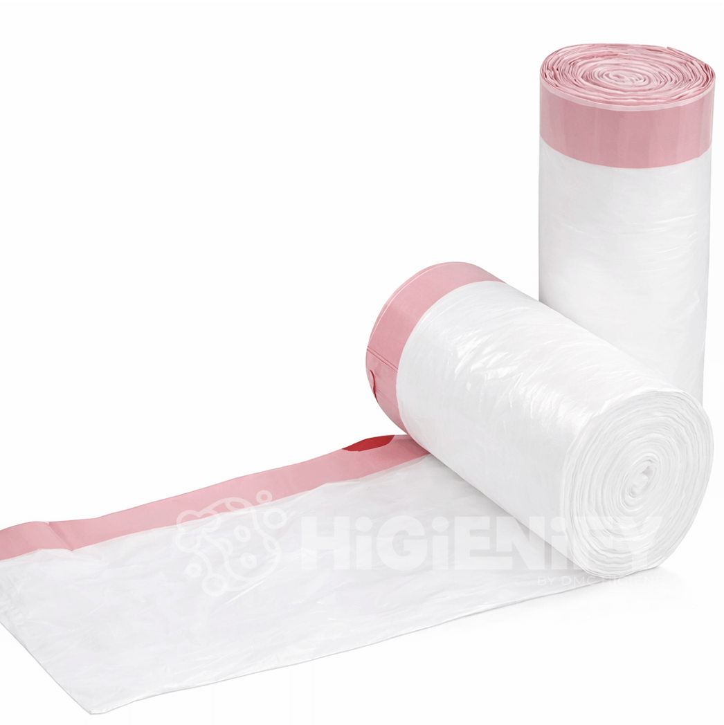 Saco Lixo Branco Rolo WC | OPTILIGHT CFF em formato compacto, ideal para WC's e baldes de 3 a 10L de hotéis, empresas e alojamentos locais