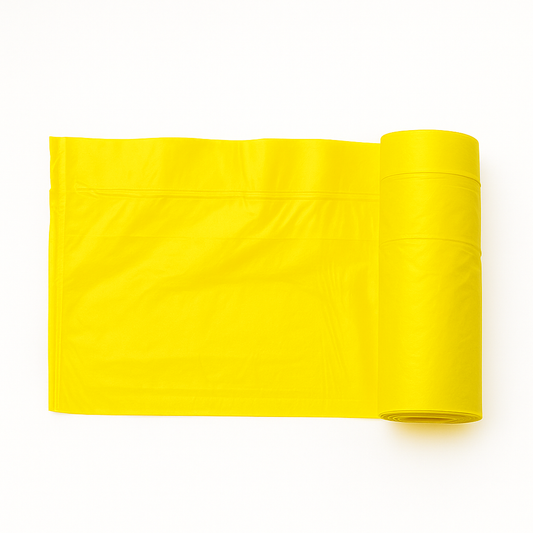 OPTILIGHT CFF 30L Saco Lixo Amarelo Cor Fecho Fácil Ecoponto Reciclagem 30 Litros 55x60cm Empresas Rolo 15 Sacos