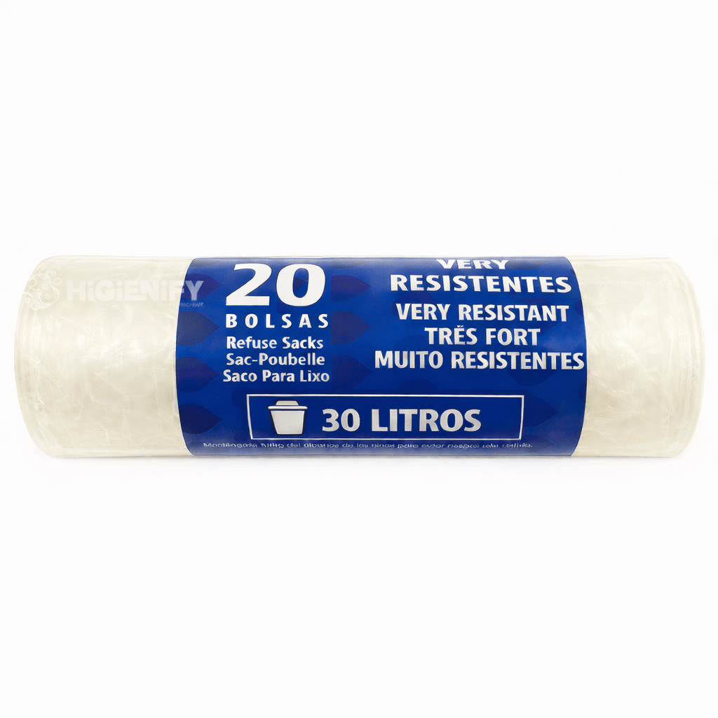 Saco Lixo Transparente Rolo 30L
