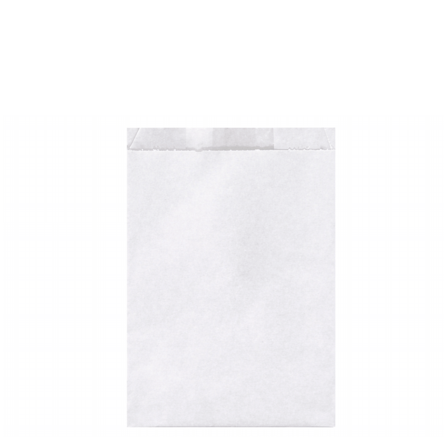 Papel Bolsa Anti-Gordura Branca 9x12 cm, ideal para serviços de alimentação, embalagem de 1000 folhas.