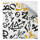 PAPEL BOLSA ANTI-GORDURA ABERTURA 2 LADOS GRAFFITI 16x16 cm com design moderno em preto e dourado, ideal para fast food e take away