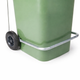 Pedal para Contentor do Lixo Industrial Weber 120L em contentor verde com roda e estrutura metálica.