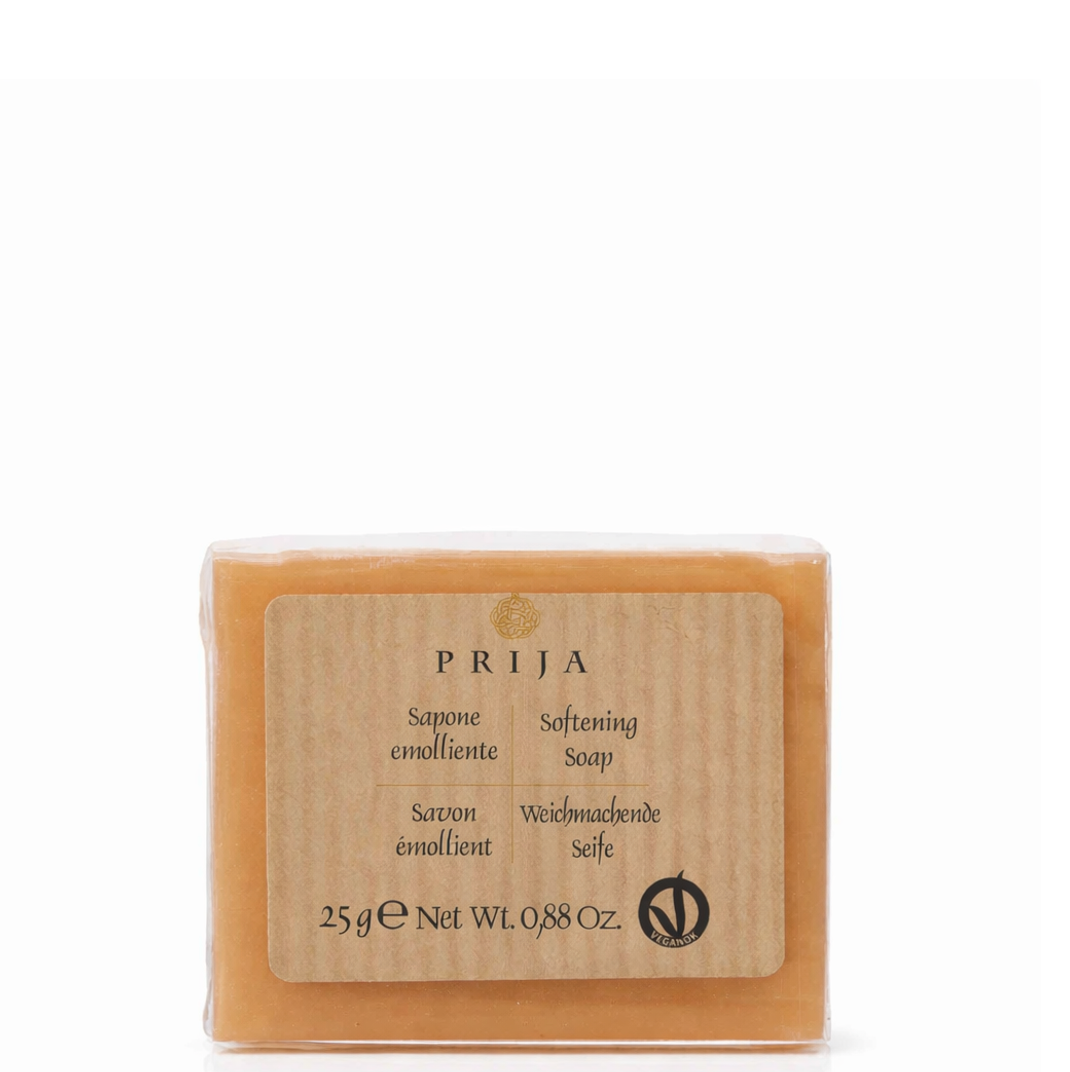Sabonete Sólido PRIJA 25g em embalagem, formato amenities hotelaria, ideal para uso diário na lavagem de mãos e corpo.